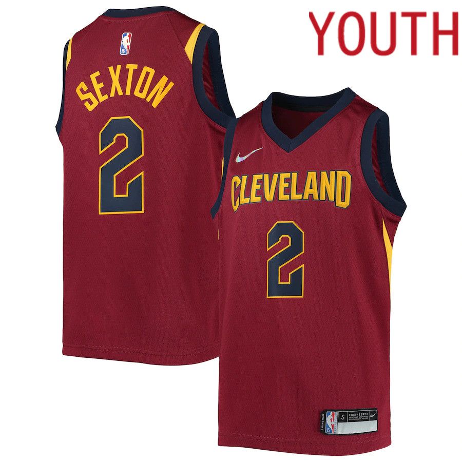 Youth Cleveland Cavaliers #2 Collin Sexton Nike Wine Diamond Swingman NBA Jersey